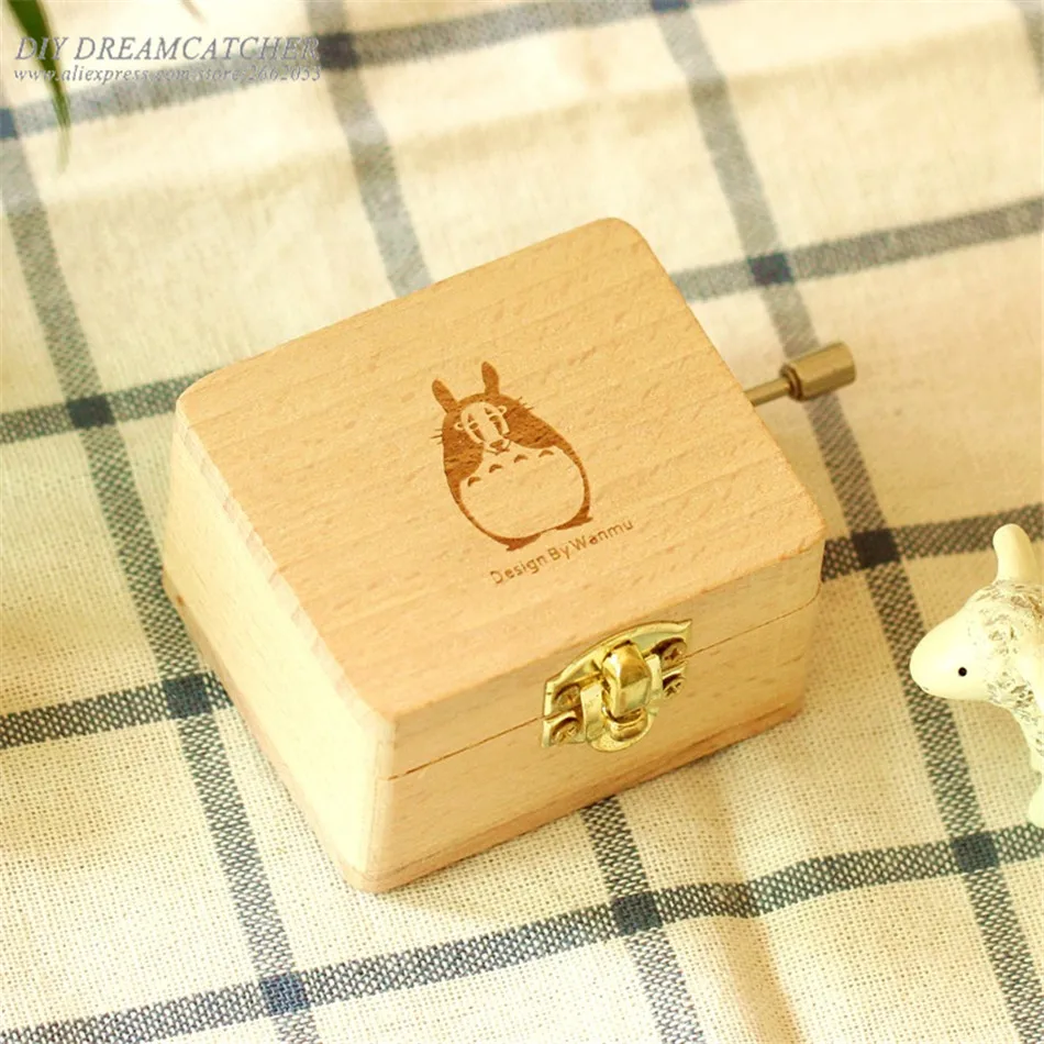 Креативный ручной работы деревянный Натуральный Бук Тоторо музыкальная шкатулка особый сувенир Подарочная коробка, подарки на день рождения Рождественский подарок - Цвет: 001
