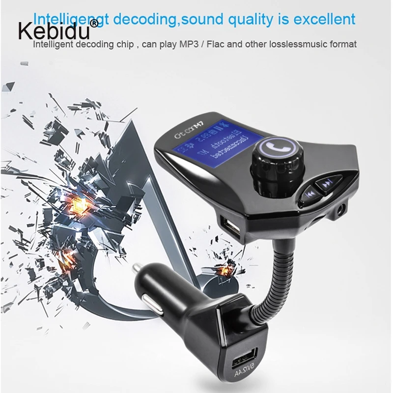 Kebidu fm-передатчик Bluetooth HandsFree автомобильный комплект MP3-плеер fm-модулятор с USB зарядным устройством ЖК-дисплей Поддержка флеш-накопителя TF