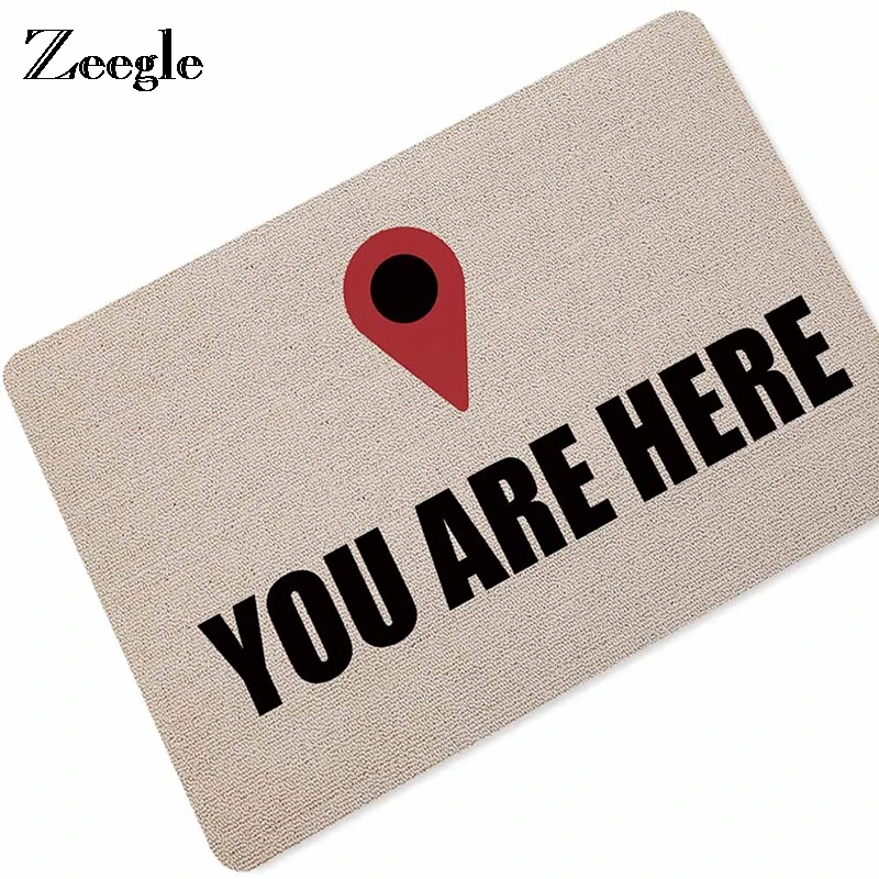 

Zeegle Welcome Doormat Entrance Door Mat Word Printed Anti-Slip Floor Mat Area Rugs Funny Custom Front Door Mat Carpet