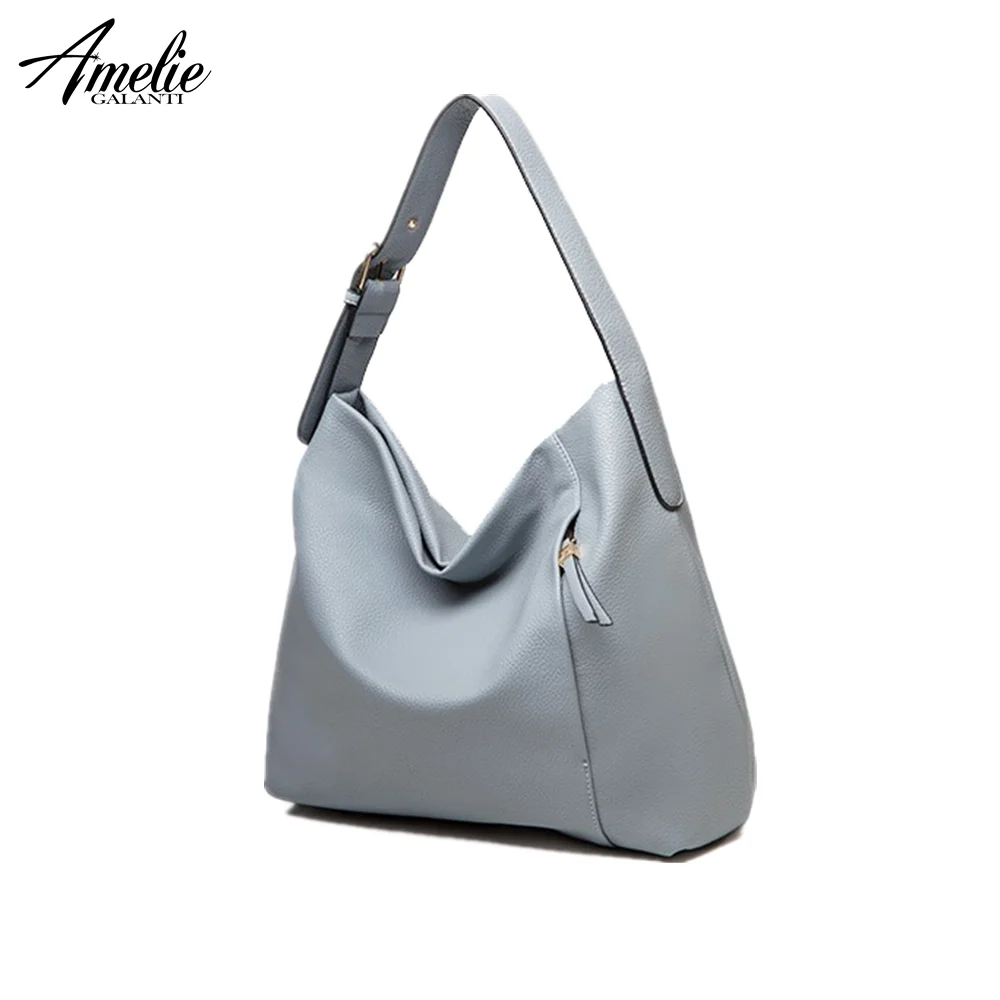 Beste AMELIE GALANTI Half Moon Vrouwen Lederen Handtas Dame Hoge Kwaliteit PU Socialite Schouder Crossbody Tas Klassieke Ontwerp Vrouwelijke Tas