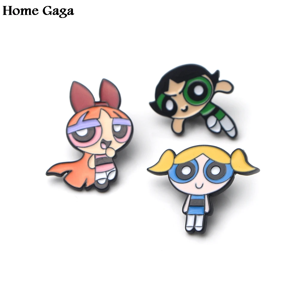 Homegaga The Powerpuff девушки мультфильм цинк шпильки парная одежда рюкзак жакет медаль за нашивка на рубашку броши для мужчин и женщин D0924