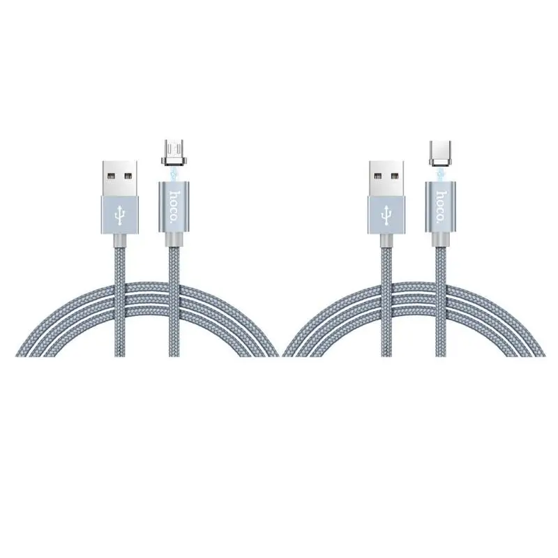 

HOCO U40A 1m Braided Nylon Magnetic USB Fast Charging Data Sync Charger Cable for Android Phones Fast Charging Data Cable Wire