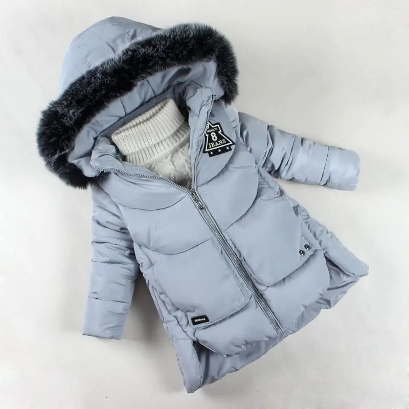 

Girls Winter Coat 2017 Brand Fashion Jackets for Girls Thickening Hooded Cotton Outerwear Kids Warm Parkas Baby Girl Clothes