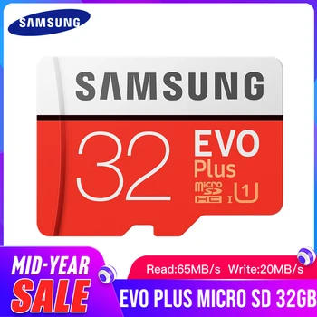 

SAMSUNG EVO+ Class 10 Memory Card Micro SD 32GB SDHC SDXC Grade C10 UHS TF Cards Trans Flash Microsd New and SD Adapter Gift
