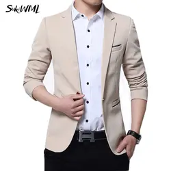 Sukiwml Новинка 2017 года осень Для мужчин S пиджак Slim Fit пиджак для Для мужчин свадебные TERNO masculino Для мужчин Бизнес Пиджаки для женщин плюс