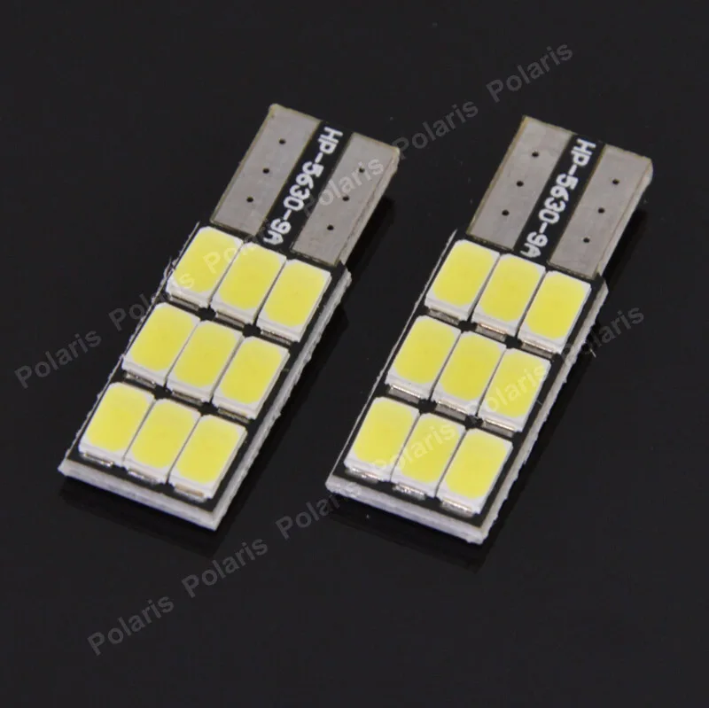 

10Pcs Canbus Error Free T10 W5W 9 LEDs 194 501 Auto Bulbs 5630 SMD Car Interior lights No Electrode Marker Lamps DC 12V