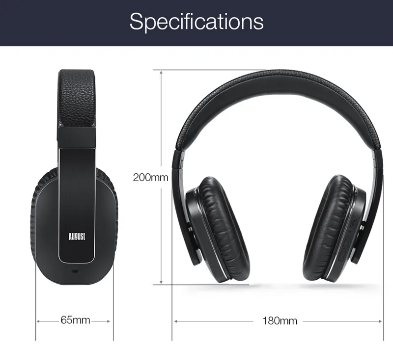 August EP750 Wireless Headphones Active Noise Cancelling_
