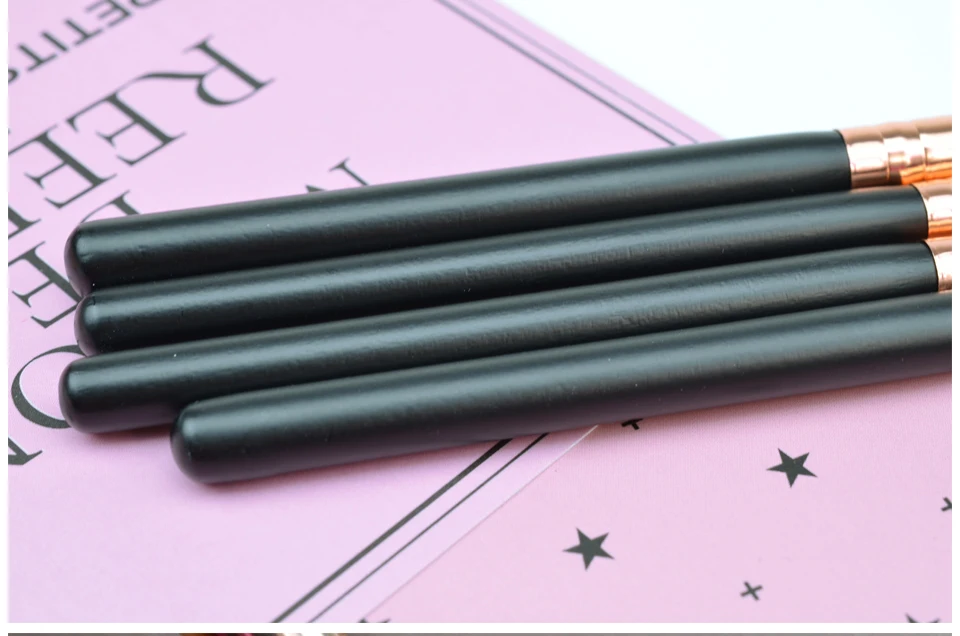 SHIHSHUMS 12 Pcs Eyes Brushes Set Eyeshadow Eyeliner Lip Blending Brush Tools Gold Black Professional Makeup Brushes Maquiagem (6)