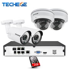 4CH 1080P POE 48V Real NVR kit 1080P HD Vandalproof Dome camera 2MP POE IP Camera IR 20M POE CCTV Camera System Plug and Play