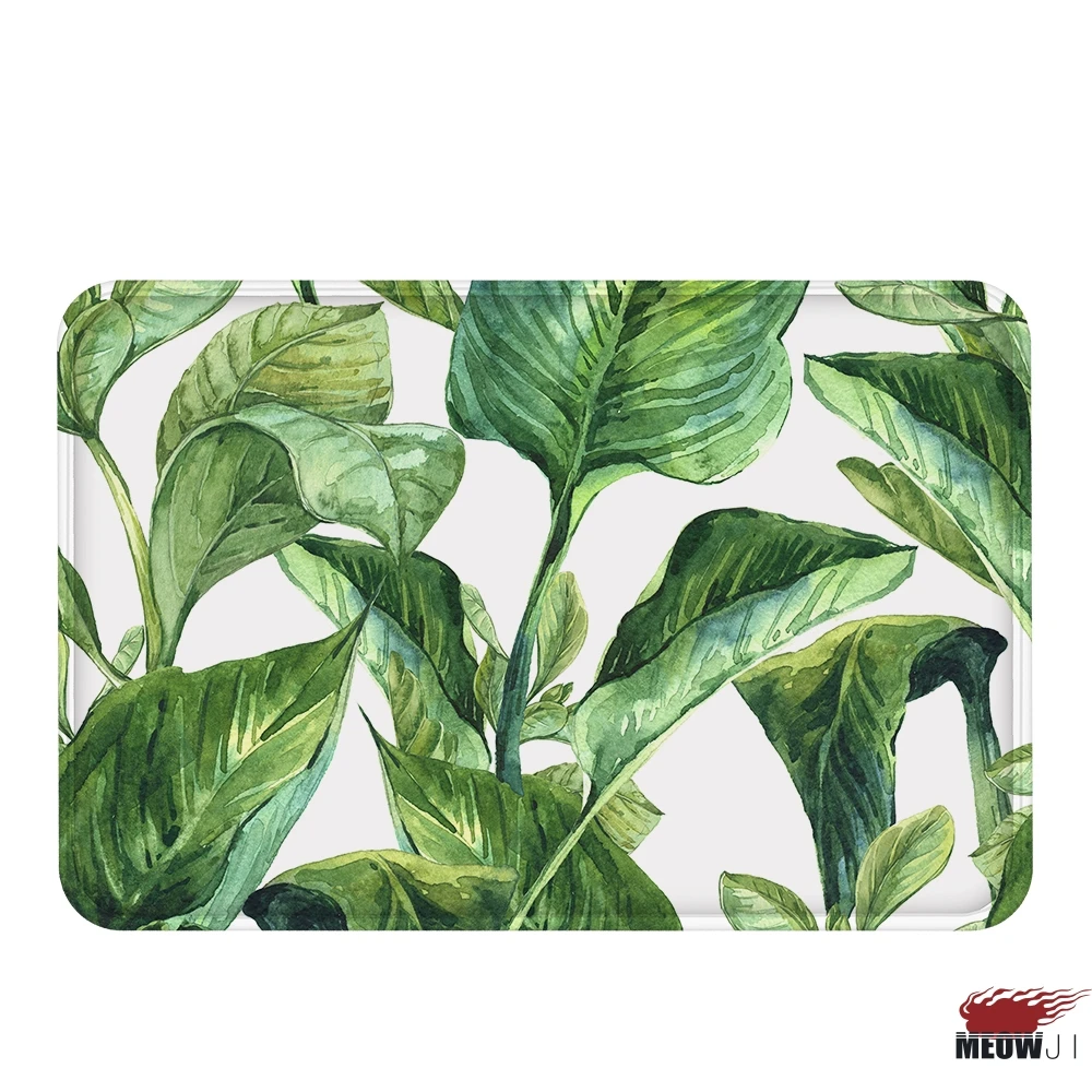 [MIAOJI] пышные Гигантские Зеленые листья весенне-летние растения джунглей мягкий коврик для ванной влагопоглощающий коврик нескользящий 40x60 см