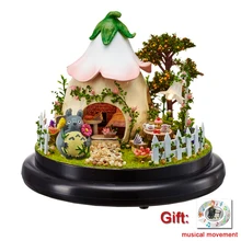 DIY Миниатюрный Кукольный Дом Музыкальная шкатулка зеленый сад Модель Строительный Комплект Мини Дом Кукольный домик милый дом детские игрушки для девочек подарок на день рождения