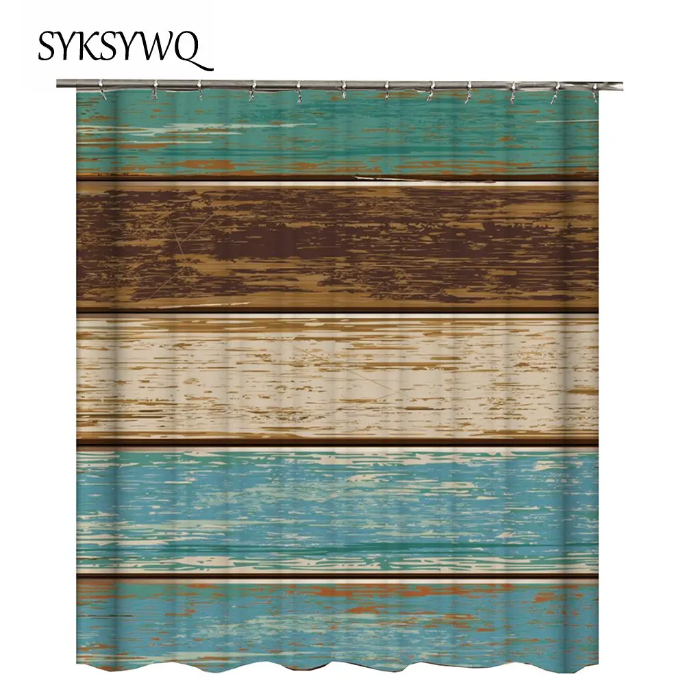 مزرعة دش الستار القماش الأزرق الحمام الستار خمر الباب مزرعة ديكور ريدو دي نضح منزل باب حمام كورتينا 3D