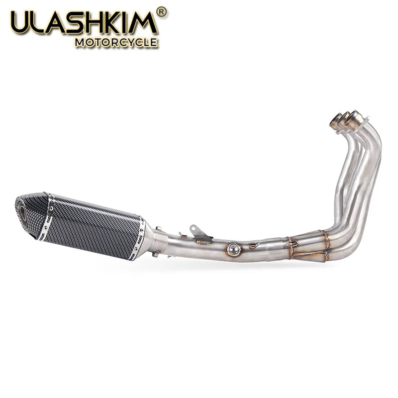 

Motorcycle Full System Carbon Fiber Escape Middle Pipe Exhaust Slip On For yamaha FZ09 MT09 MT-09 FZ-09 2014-2018 Not for Tracer