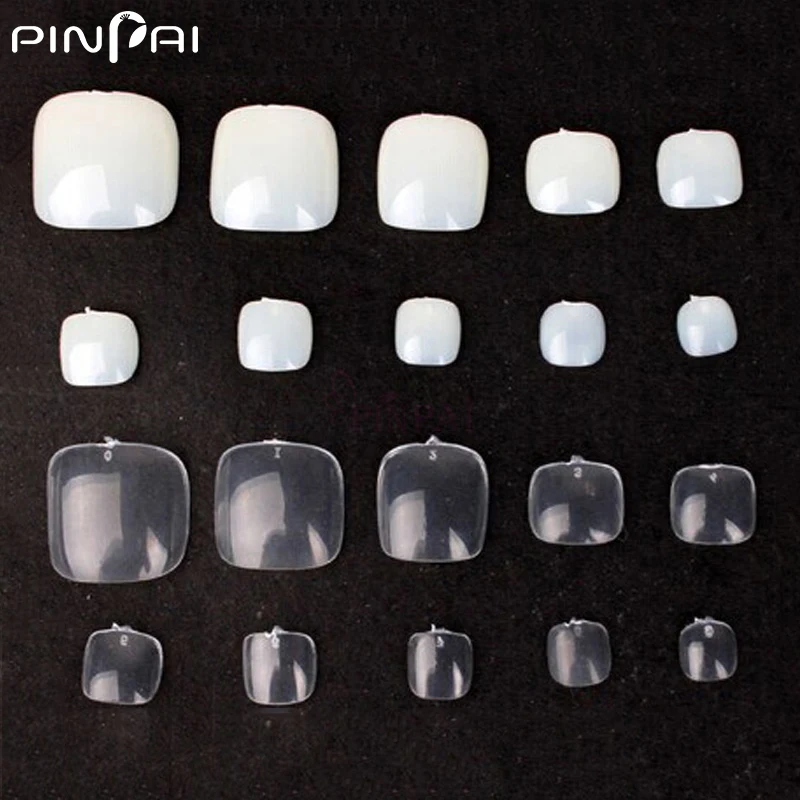 

500PCS 10 Sizes Nail Art Full cover Toe Nails Extension Lengthen Tips Colors Optional Manicure Toe Fake Nail DIY & Salon PinPai