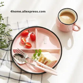 

Cheap Casual Dinnerware Sets Pink Food Plates Ceramic Dishes Dining Plate Sets