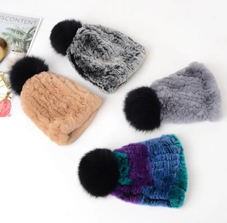 Детская осень зима теплая термальность натуральный мех вязаный шарик шляпа дети шарф из натурального меха комплект из 2 предметов TB311