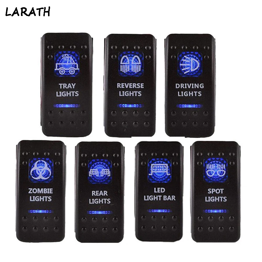 

1pcCar Switch 12V Truck LED Light Toggle Switch 5pin Waterproof Spot Driving LED Light Bar Tray Reverse Rear Zombie Light Switch
