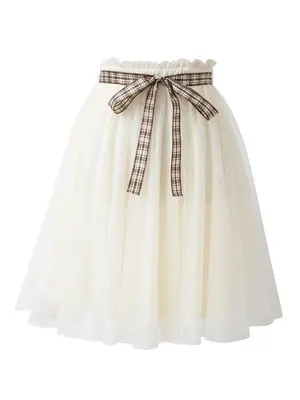 Новая летняя стильная женская японская маленькая свежая Милая газовая кружевная Однотонная юбка модная трендовая Повседневная фатиновая юбка принцессы