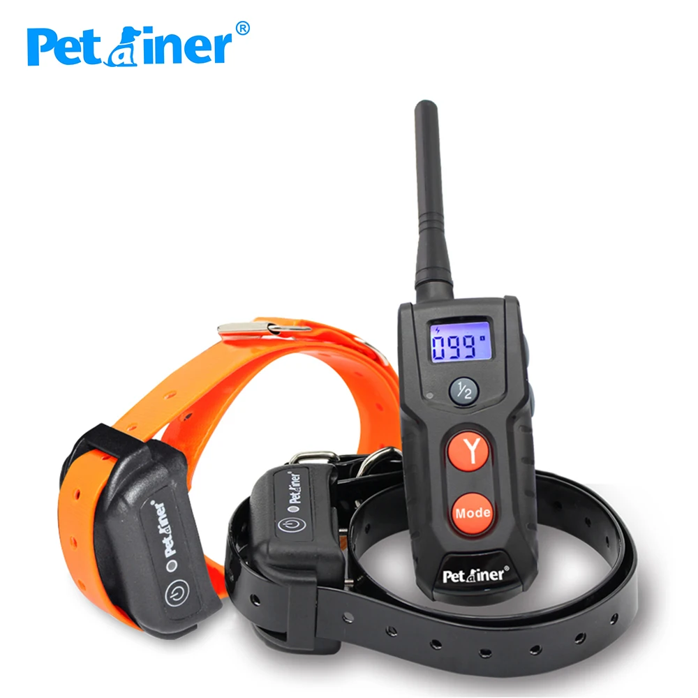 Petrainer 916-2 Pet Dog Training Collar Rechargeable Waterproof Dog Electronic Shock Training Collar With Blue LCD Display Petrainer 916-2 Pet Dog Training Collar Rechargeable Waterproof Dog Electronic Shock Training Collar With Blue LCD Display