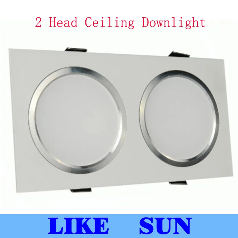 

FREE SHIPPING High power 2 Head Square Led ceiling lamp 2x5W 2x7W 2x9W 2x12W 2x15W 2x18W 2x20W 2x25W led Recessed Downlight