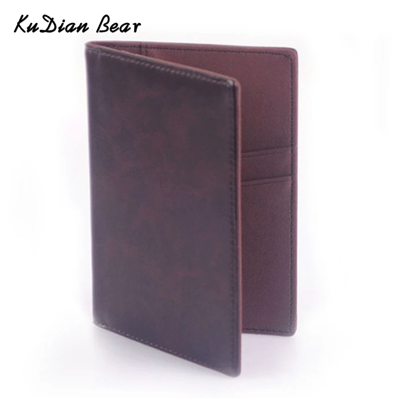 KUDIAN BEAR, Обложка для паспорта, повседневный бизнес-держатель для карт, Мужская Кредитная карточка, держатель для ID, кожаная сумка для карт, BID021 PM