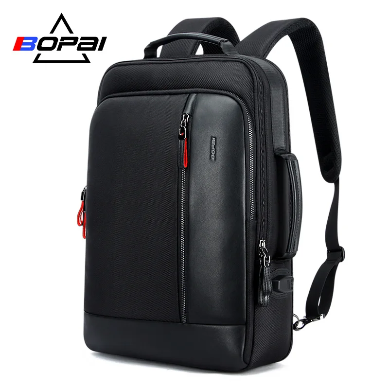 Beste BOPAI Oxford Waterdichte Rugzak Reizen Rugzakken voor Mannen Mochila Capaciteit Kan Worden Vergroot Cool Mens Rugzakken Schouder Schooltas