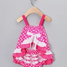 2 шт. Одежда для маленьких девочек новорожденных для маленьких девочек s в горошек топы+ шорты спортивные короткие штаны Одежда Платье ярко-розовый платья