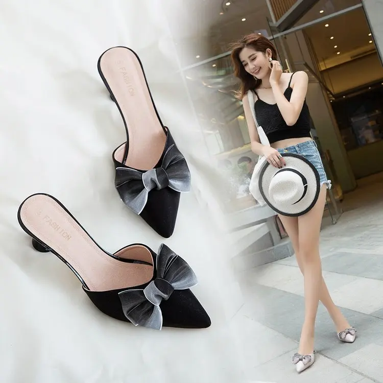 

designer shoes women luxury 2018 pink shoes woman pink slides high heel slippers loafers mules ladies slipper summer fashion