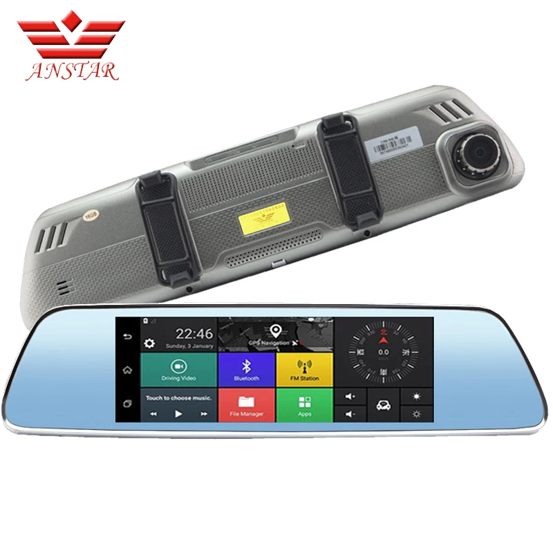 Автомобильный видеорегистратор ANSTAR 7 дюймов 3G FHD 1080P GPS Bluetooth двойной объектив