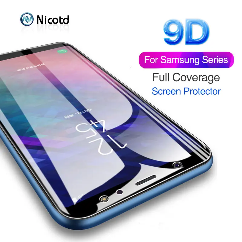 

9D For Samsung Galaxy J7 J5 J3 2017 Tempered Glass For Samsung A3 A5 A6 A7 A8 J2 Pro 2018 2017 9H Full Coverage Screen Protector