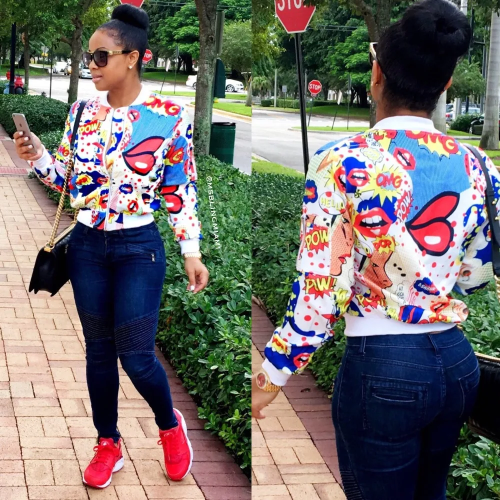 New 2016 Spring Bomber Jacket Women Autumn Long Sleeve