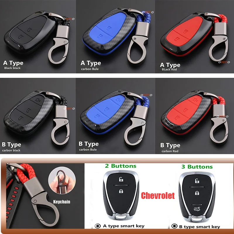 

2/3Buttons Carbon car Key Fob Cover Case Auto key Chain car key shell bag For chevrolet lanos orlando captiva lacetti aveo niva