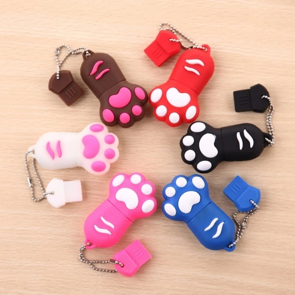 HOT Cartoon Cute Cat Claw 64GB 16GB 32GB USB Flash Drive 3.0 External Storage Gadget Memory Stick Card 512GB 256GB Gift | Компьютеры и