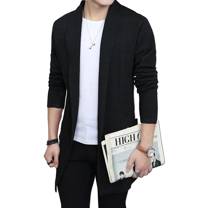 

New fashion casual Men's long sweater Trench male sweater coat knit cardigan jacket tide slim sweater warm plus size 5xl