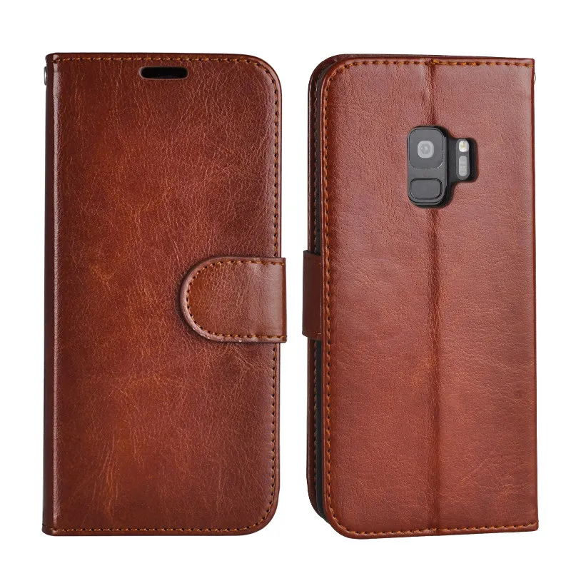LANCASE бумажник чехол для samsung S9/S9 плюс Чехол для Note 9/8 бумажник чехол для samsung S8/S8 плюс кожаный чехол с подставкой - Цвет: brown
