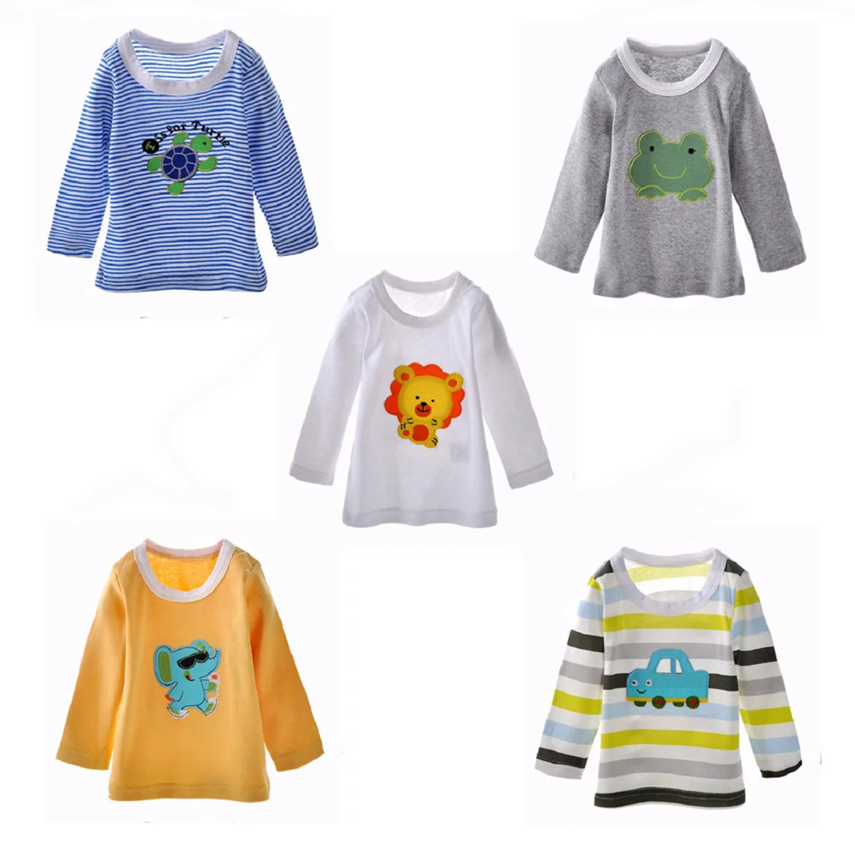 Beli 5 Pcs Lengan Panjang Kapas Bayi Kemeja untuk Bayi Bayi Anak anak Gadis Pakaian Bayi Anak Bayi Atasan Pakaian