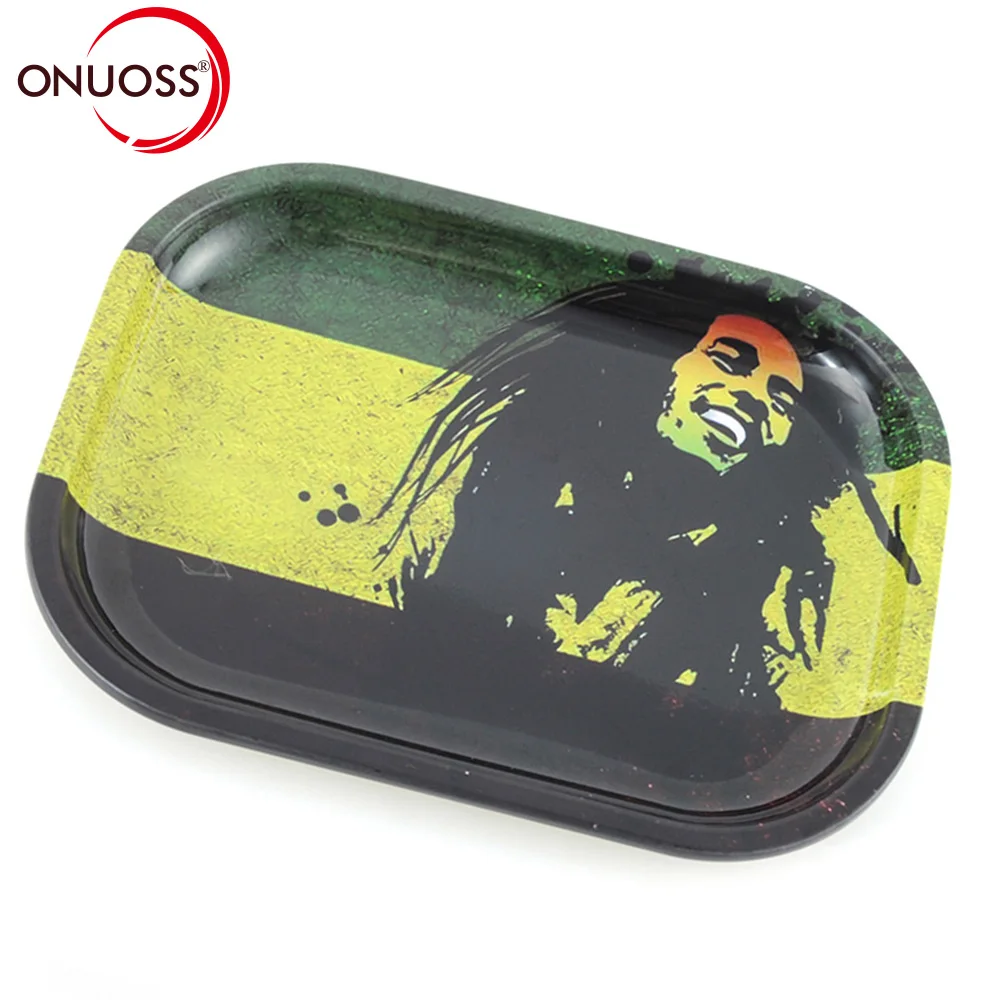 

ONUOSS Mini 18cm Tobacco Rolling Tray Storage Plate Discs for Smoke Bob Marley Weed Herb Grinder Cigarette Container Tray 003Z