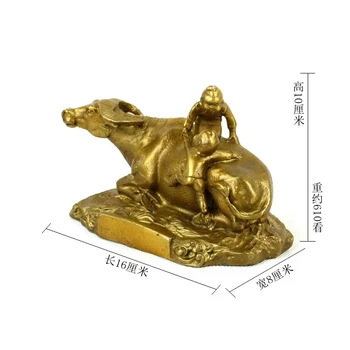 

Pure copper cattle, lucky boy, home furnishings, living room, bronze gifts. Free delivery.