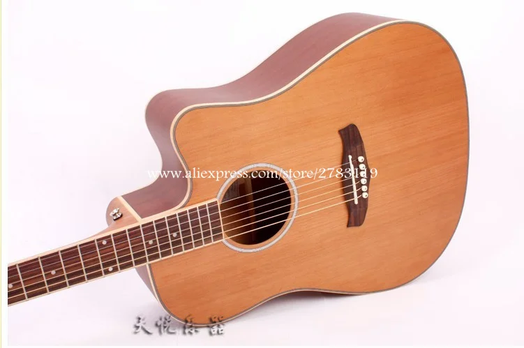 

Cutaway guitar 41 inch guitar acoustic guitar With Solid Cedar top /Mahogany Body + Hard case,chinese guitarras,TW28 CSN C