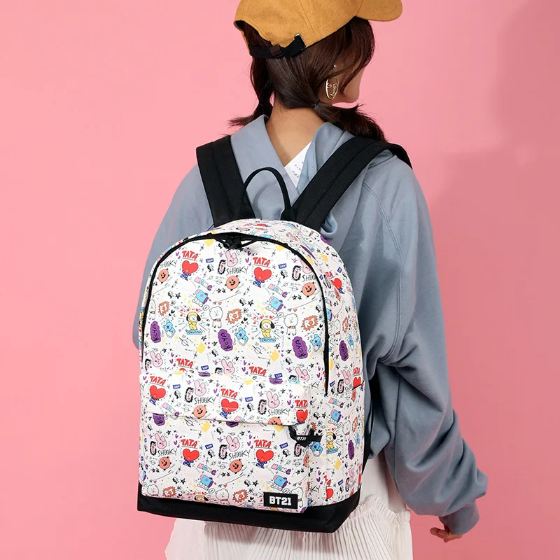

Backpack male and female students kpop casual bag cartoon fashion printed computer pouch student women's bag