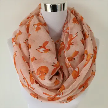 

New Fashion women infinity Scarf animal fox Scarf loop Scarves lady's Shawls hot sale women neckerchief