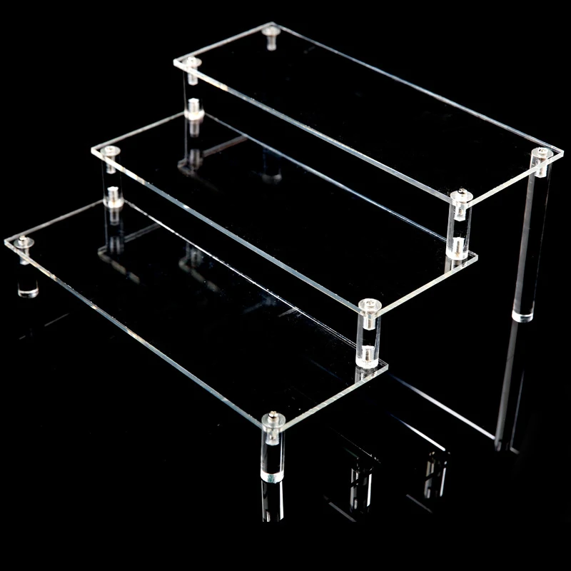Акриловая прозрачная трехслойная Сумочка для украшений органайзер для косметики дисплей игрушка прилавок для демонстрации ювелирных изделий Стенд дисплея