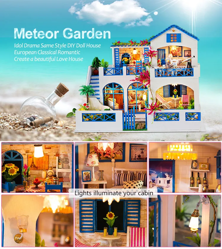 Европейский Классический Романтический DIY Кукольный дом с мебели деревянный дом, игрушки для детей подарок на день рождения дом ручной работы
