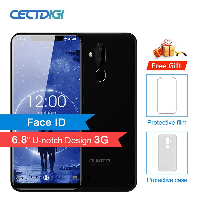 Oukitel C12 смартфон с 5 дюймовым дисплеем четырёхъядерным процессором MT6580 ОЗУ 2 Гб ПЗУ