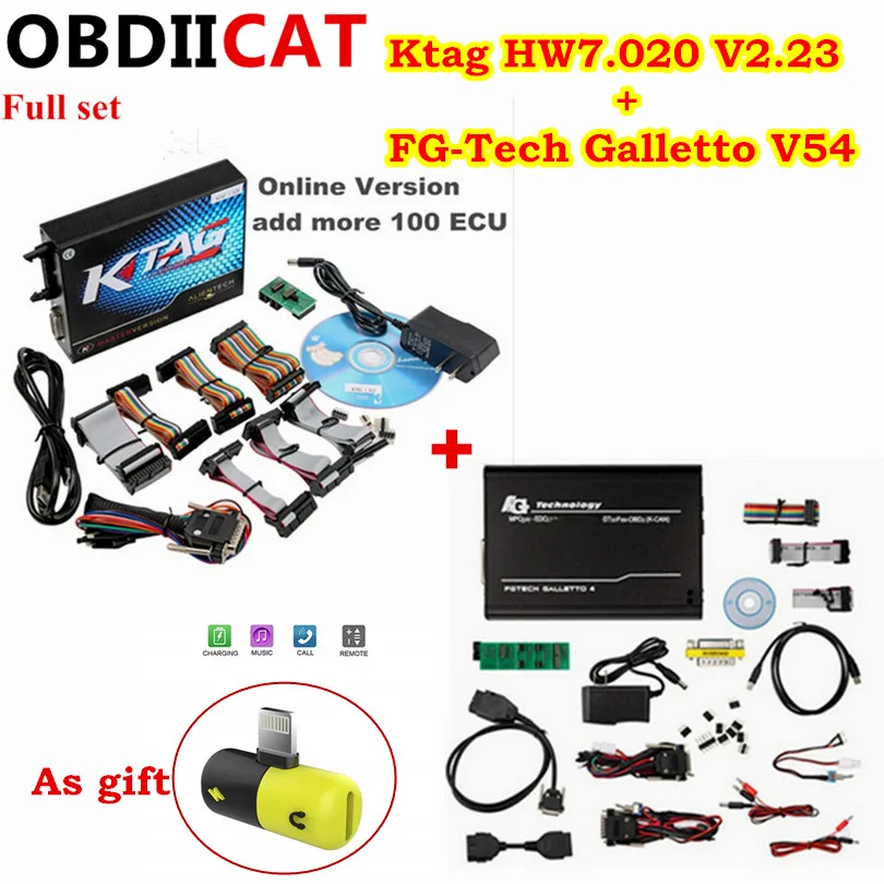 

Hot Selling Newest Version K-TAG 2.23 FW7.020 Ktag K-tag ECU Programmer No Tokens Limited +Fgtech Galletto 4 Master v54 DHL Free