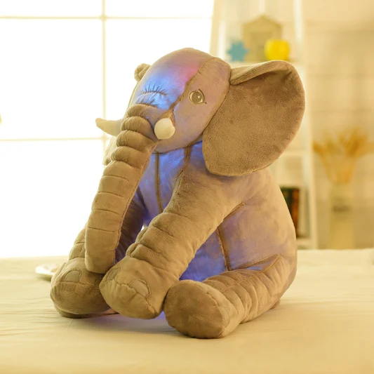 Светящийся слон, мягкая плюшевая игрушка, Ночной свет, серый/розовый/синий/желтый Eli, для малышей, для сна, компаньон, животные, игрушка - Цвет: Gray