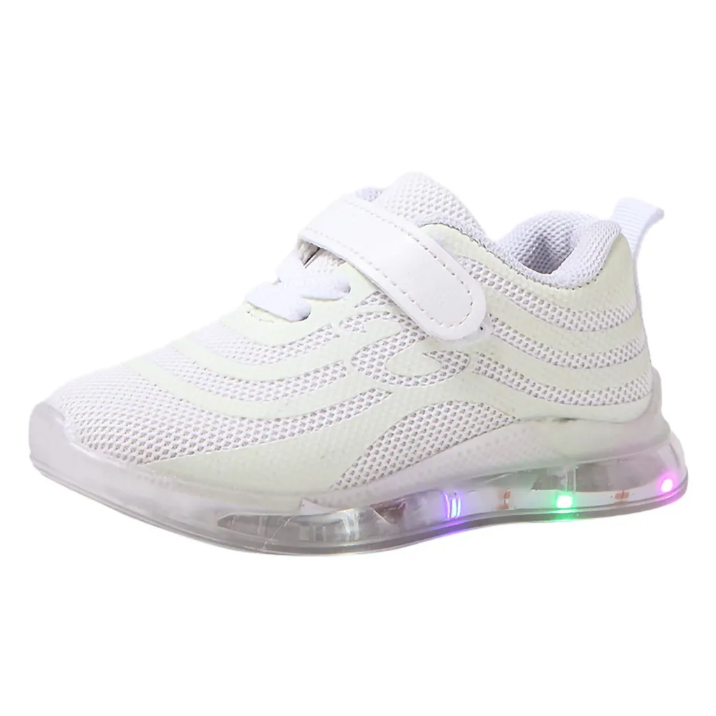 New Breathable Children Kid Baby Girls Boys Mesh Led Luminous Sport Run Sneakers Casual Shoes Fashionable Kids shoes Autumn - Цвет: D