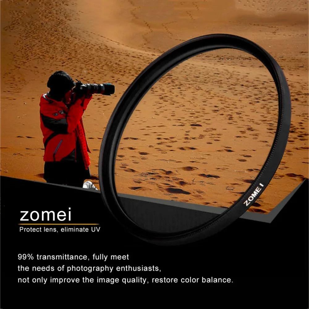 Zomei 40,5/49/52/55/58/62/67/72/77/82 мм Стандартный рамка Камера УФ-фильтр объектива Защита фильтра для Canon Nikon для sony