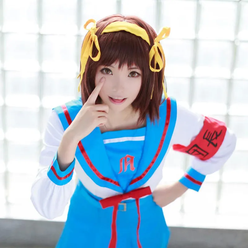 

Cartoon Suzumiya Haruhi no Yuuutu Cosplay Anime Suzumiya Haruhi School uniform Halloween Female Sailor suit Cosplay Costume