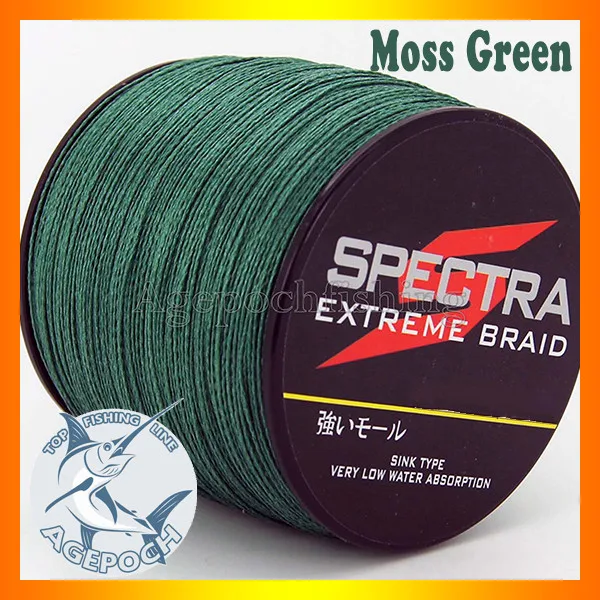 

Free shipping 1pcs 4 strand 300m 50LB moss green 100% PE super strong best quality briaded fishing line